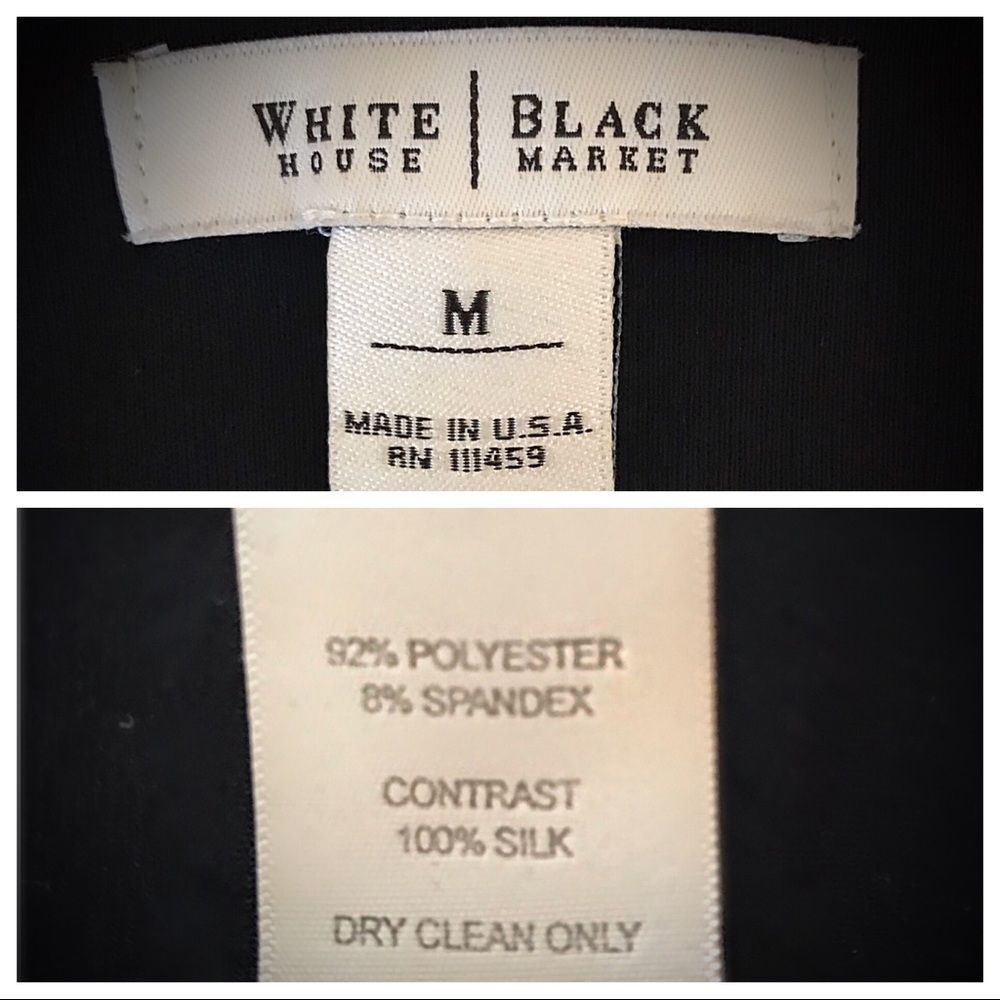 WHBM Black Shift Dress With Silk Trim Size M - Picture 6 of 6